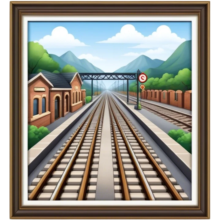 Railroad leading to a station emoji
