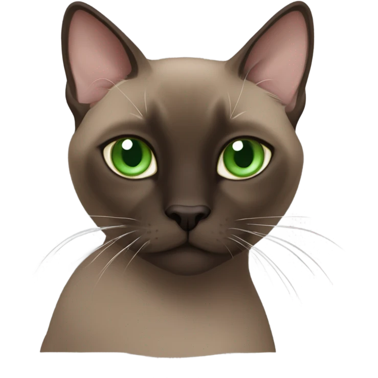 dark brown tonkinese cat emoji