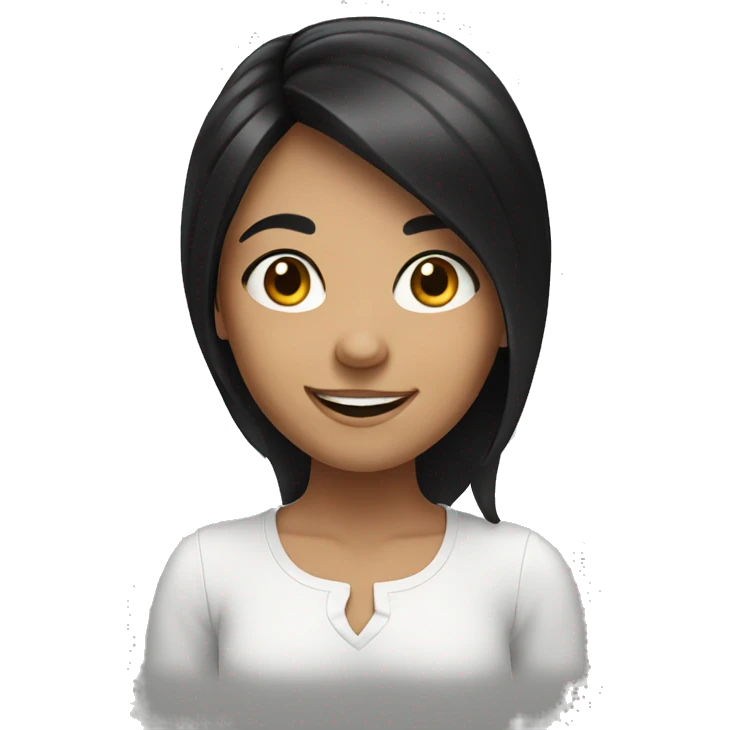 smiling girl with black hair emoji