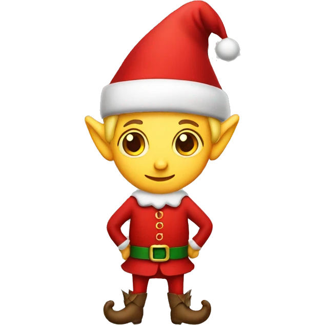christmas elf in red emoji
