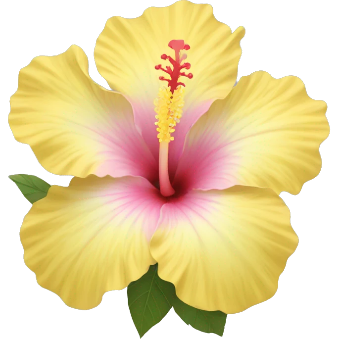 pastel yellow hibiscus emoji