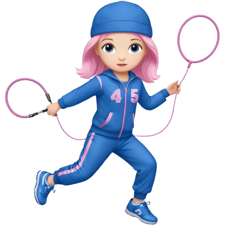 three big emojis: 👧🏻🎀 (doll girl), 😀👕4️⃣5️⃣6️⃣🤾 (player jumping rope in tracksuit 456), 👦🏻🧢 (boy with cap). emoji