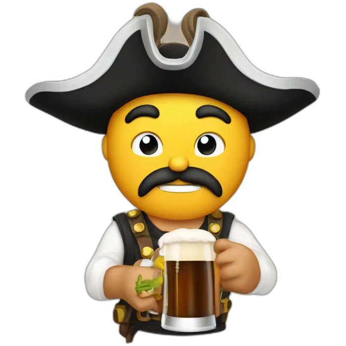 lufy el pirata tomando cerveza emoji