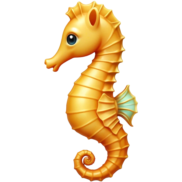 Cinematic Cute Sea Horse Portrait Emoji, Head tilted playfully and inquisitively, featuring a charming, slender form with a delicately curved body and a whimsical, curled tail, accented by round, sparkling eyes full of gentle wonder, Simplified yet irresistibly adorable features, highly detailed, glowing with a warm, inviting aquatic glow, high shine, affectionate and lively, stylized with a touch of enchanting marine charm, soft glowing outline, capturing the essence of a mischievous yet loving sea horse that seems as if it could float out of the screen into your arms! emoji