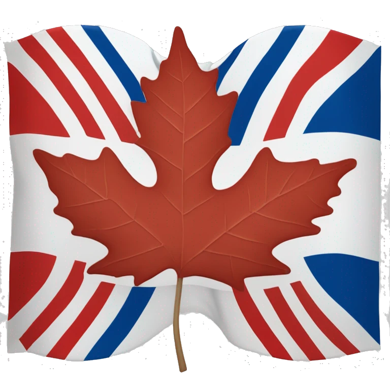 genrate flag with chinar/maple leaf in middle with blue and red strip infront emoji
