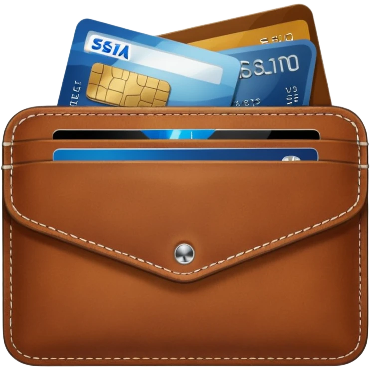 portefeuille marron avec billet et carte bancaire emoji