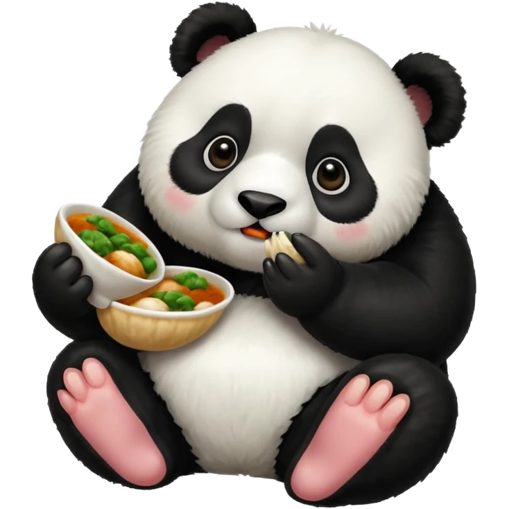 Panda eating momos emoji