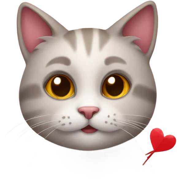 Cat with a valentines card emoji