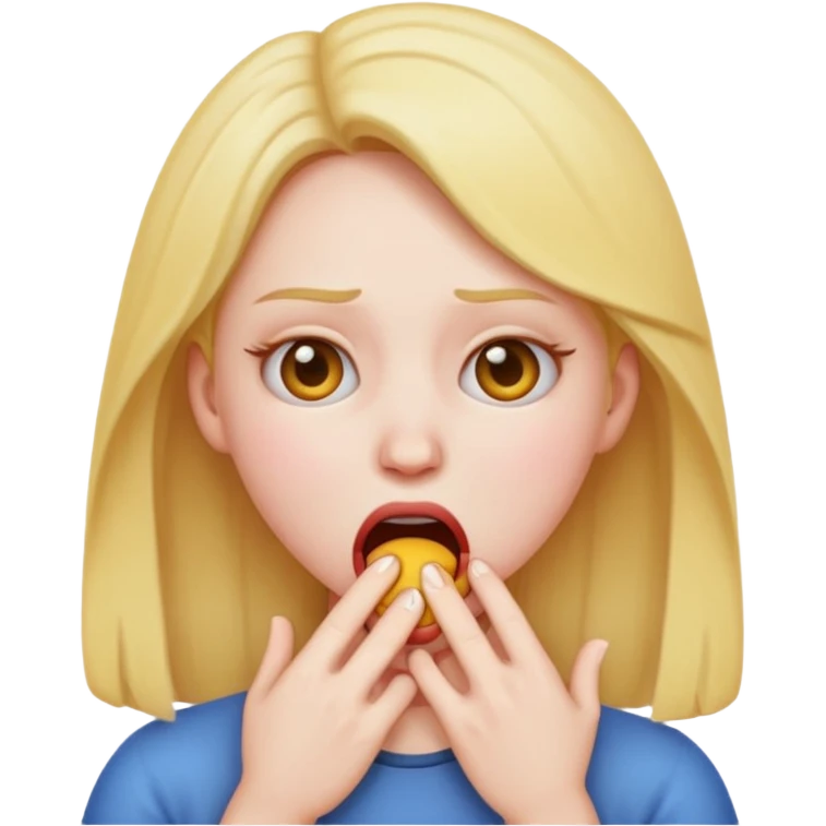 Girl emoji choking herself  emoji