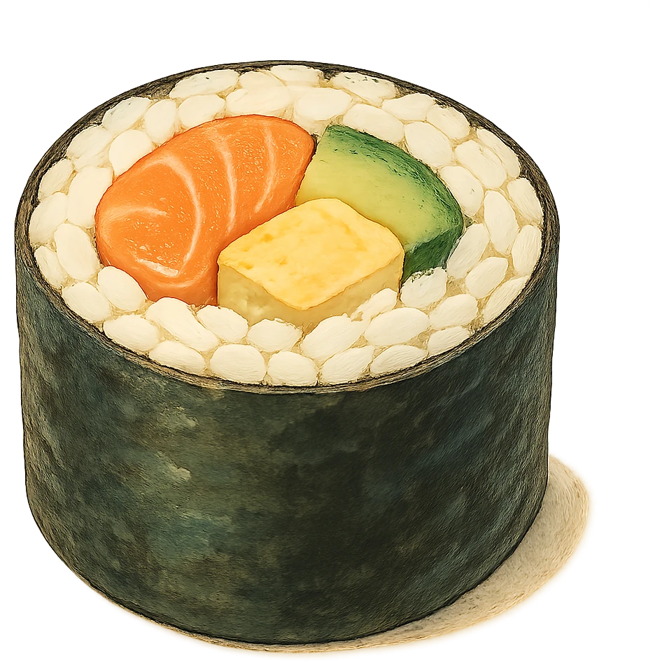 sushi roll in ghibli style emoji