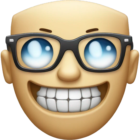 deafult emoji with diamond on tooths and glasses emoji