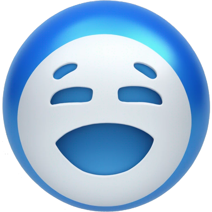 A white ok sign within a single blue sphere emoji