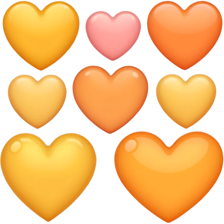 hearts. Orange and yellow.. Pastel emoji