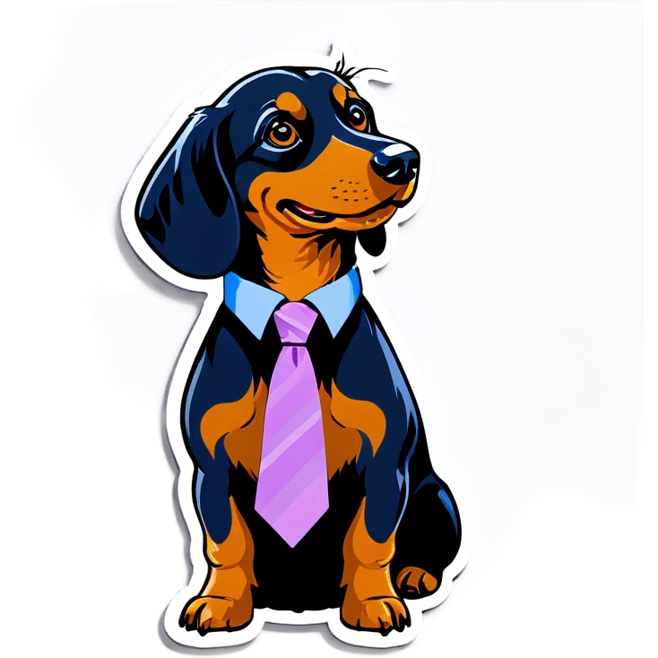 Dachshund wearing a tie  emoji