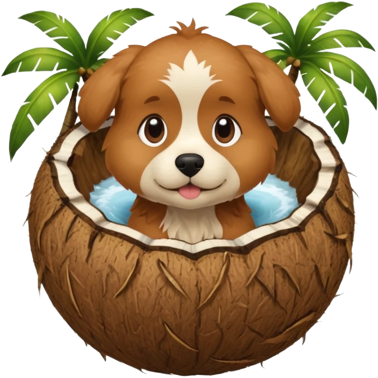 dog in a coconut emoji