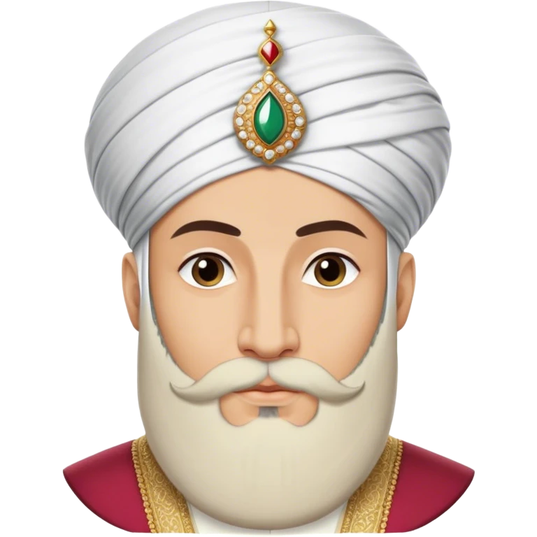 ​Cinematic Realistic Portrait of Suleiman the Magnificent, depicted as a regal Ottoman sultan adorned with a large, white, round, tall turban and a majesti beard, his commanding gaze bathed in warm, historic lighting that exudes timeless authority and grandeur, emoji