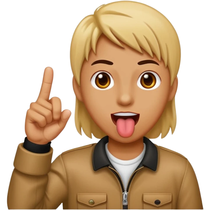 Tongue out with middle finger emoji