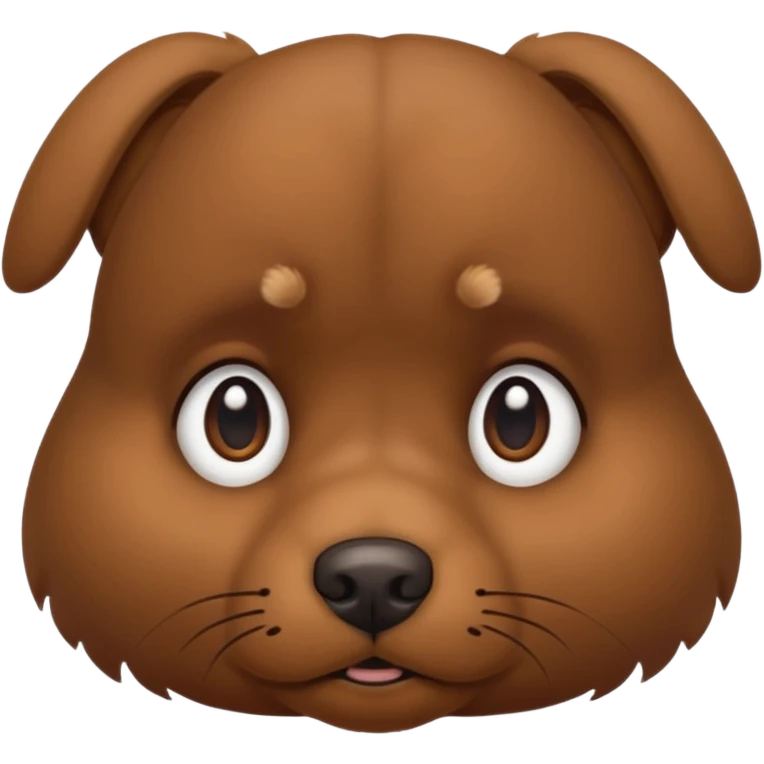 sad dog look, dog with furrowed eyebrows, big round eyes, neutral background emoji