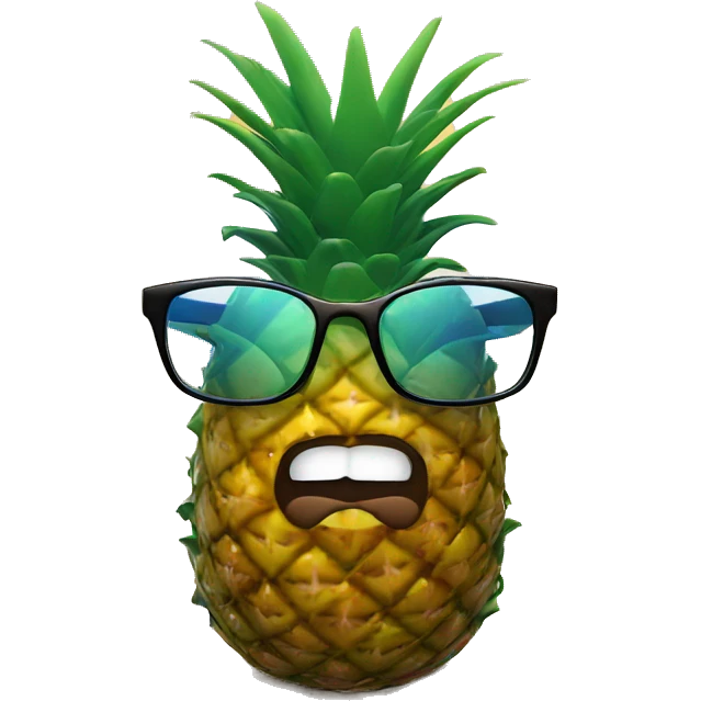 Pineapple wearing Prada glasses on a sunset beach  emoji