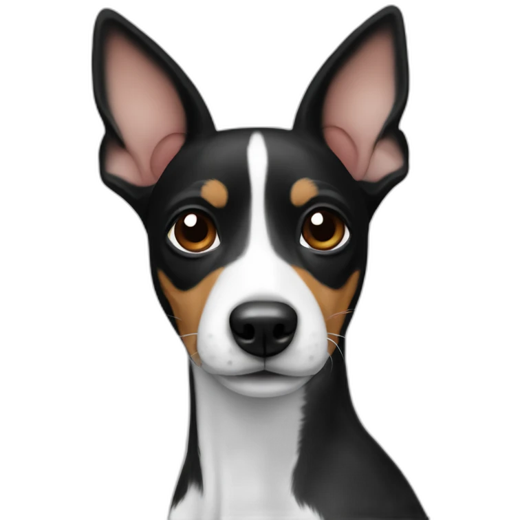 rat terrier colored black and white, without brownstanding emoji