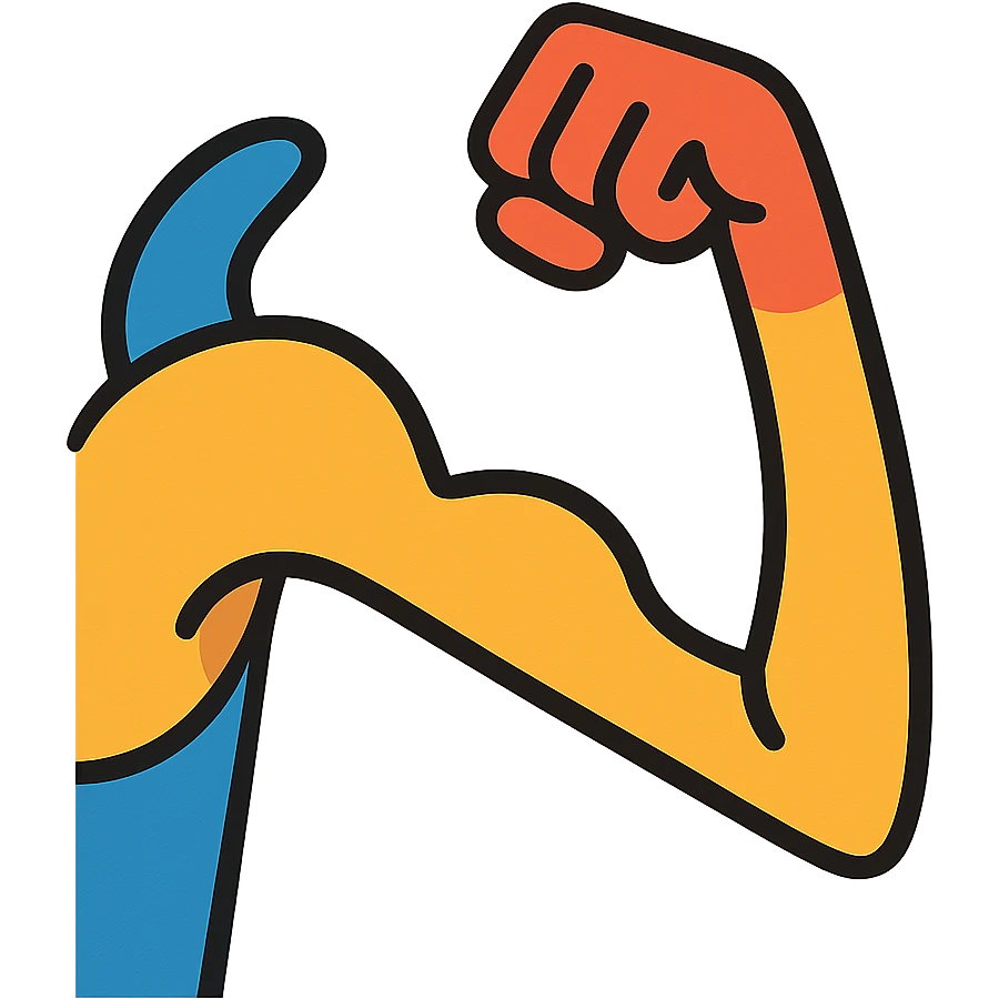 skinny arm flexing its muscle emoji