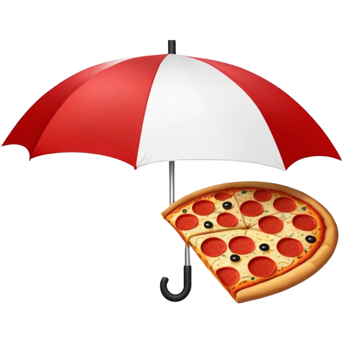 Umbrella with a pizza on top emoji