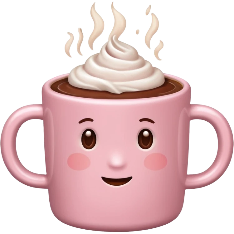 Light pink cup with hot chocolate in it emoji