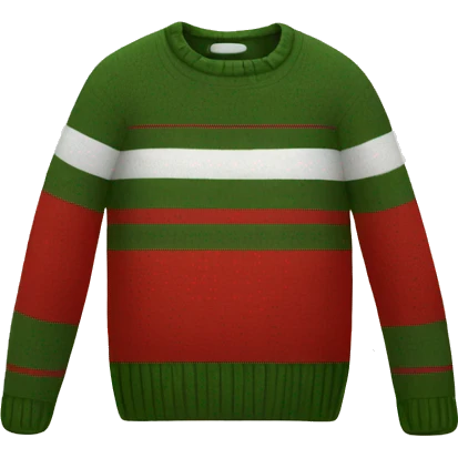 red and army green horizontally striped sweater emoji