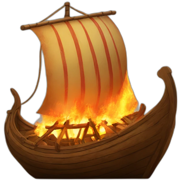 viking boats on fire emoji