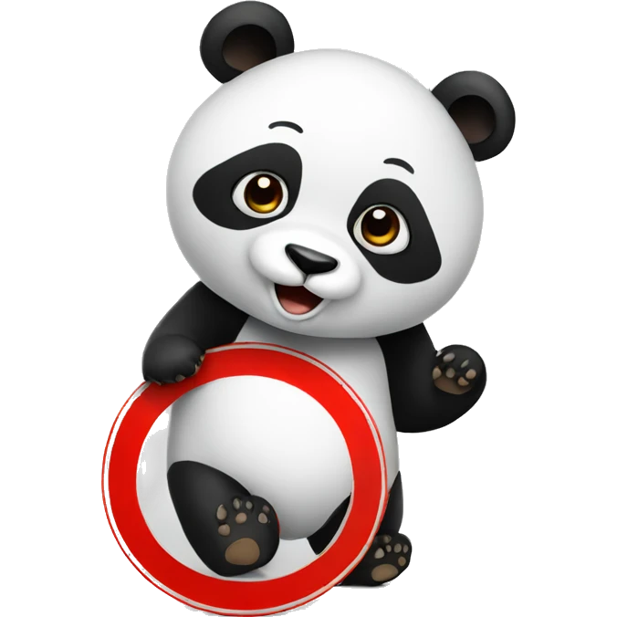 Panda with stop sign emoji