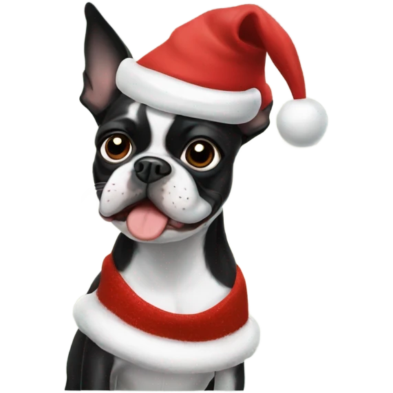 Boston terrier Christmas  emoji