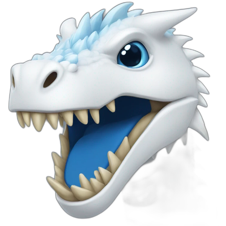 Drangon blanc et bleu emoji