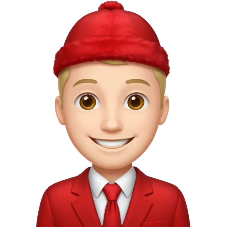 man  in red holiday suit emoji