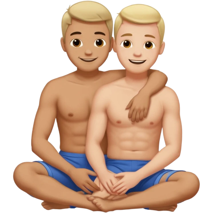Gay man straddling another gay man’s lap emoji