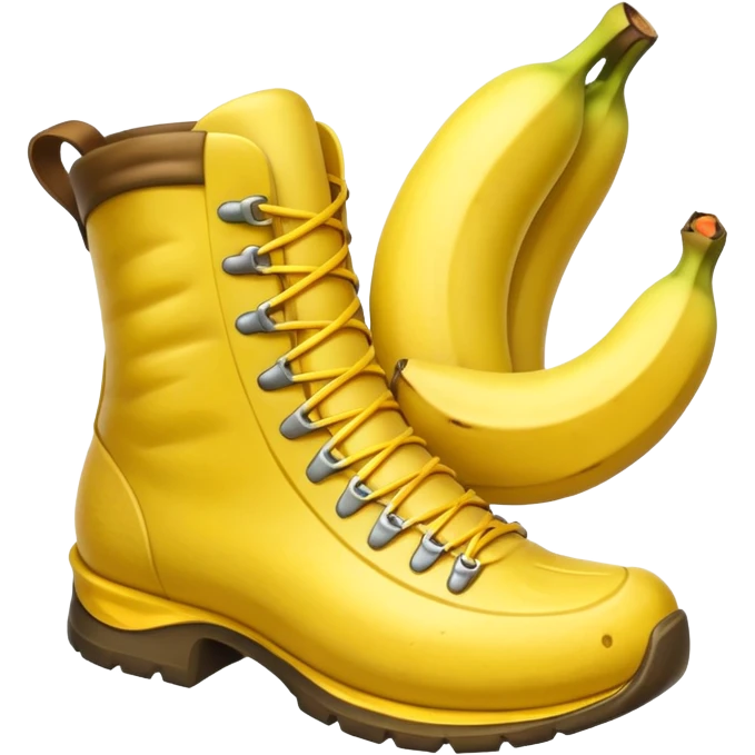 Hiking banana emoji