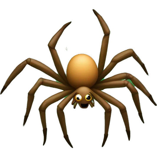 Giant spider crawling on the giant green trees of the Amazon forest emoji