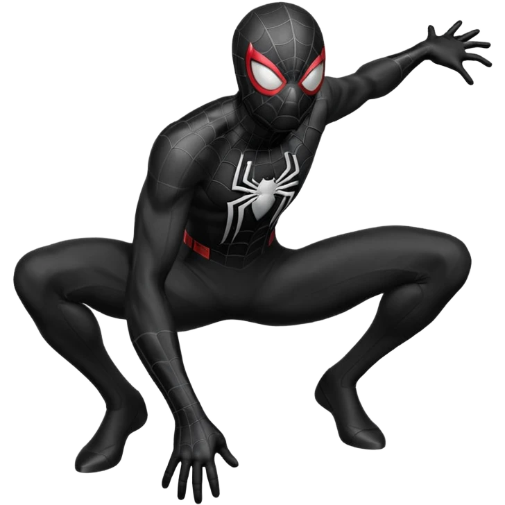 Full Black colored suit spider man emoji