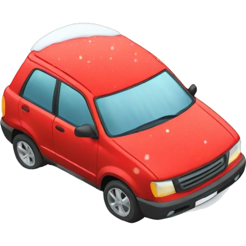 red car in the snow emoji