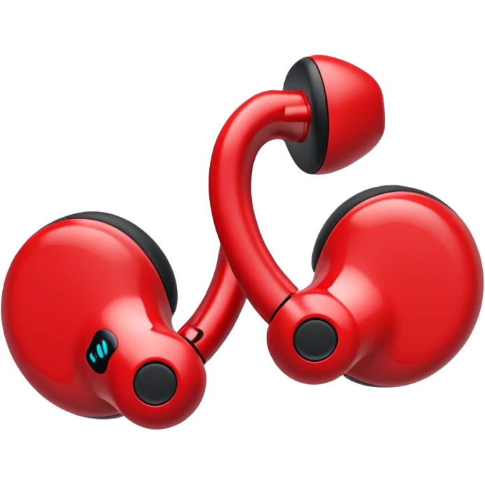 red wireless earbuds emoji