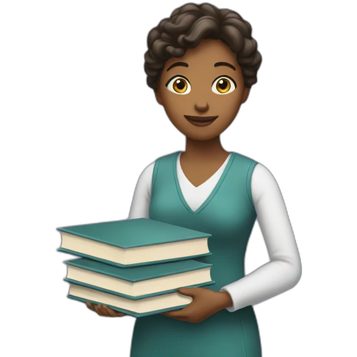 woman holding books emoji