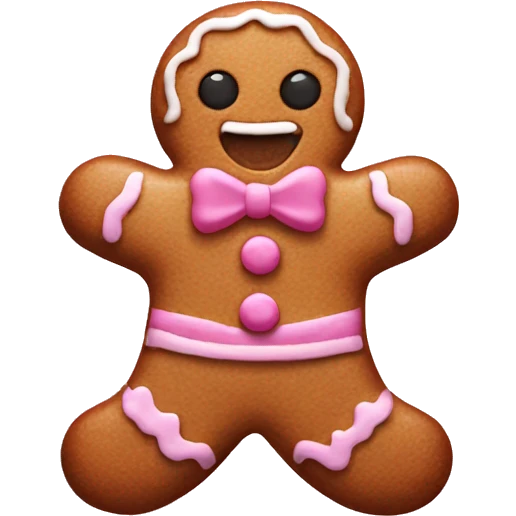 Pink gingerbread man  emoji