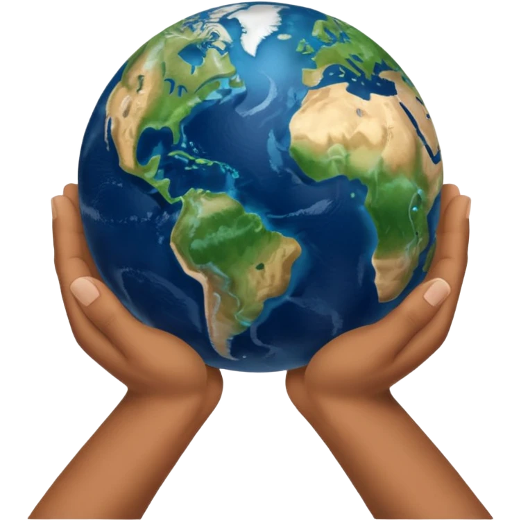 hands holding the earth emoji