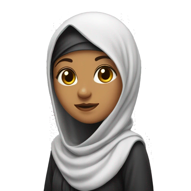 Une fille avec le jilbeb  emoji