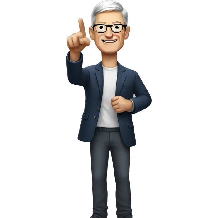 Tim Cook pointing  emoji