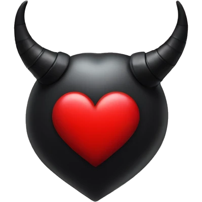 Red heart with black horns and tail  emoji