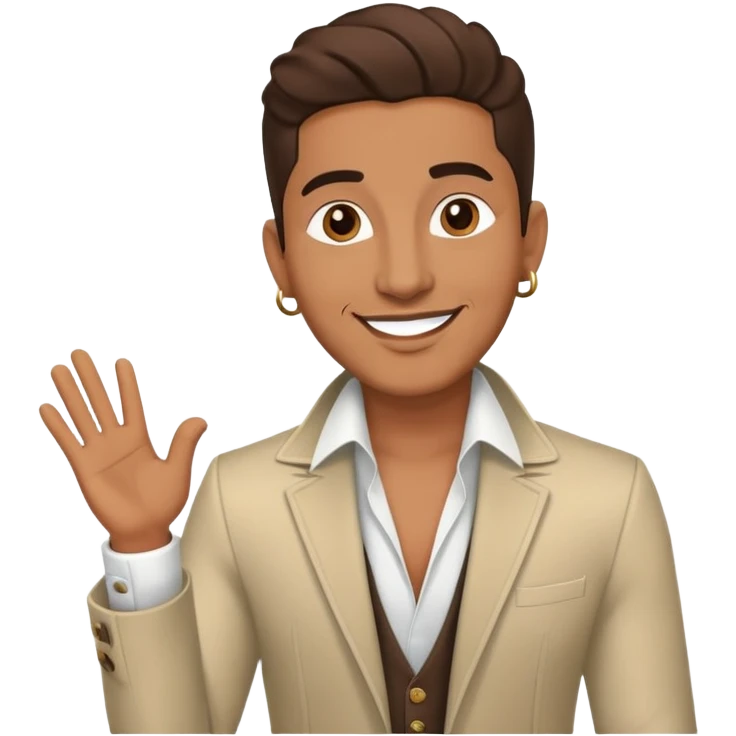 Happy Pop Latin Male Music Singer dressed with style emoji