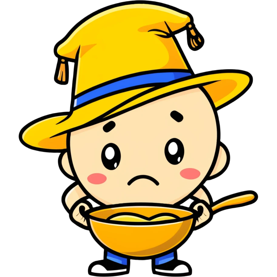 cartoon annoyed face with a gold pan and Californio hat, showing frustration emoji
