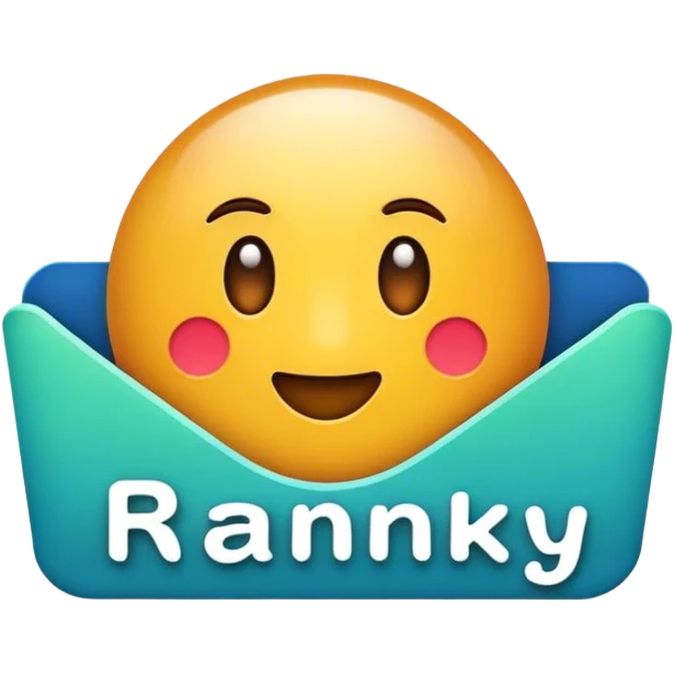 "Ranky" word in a app logo emoji