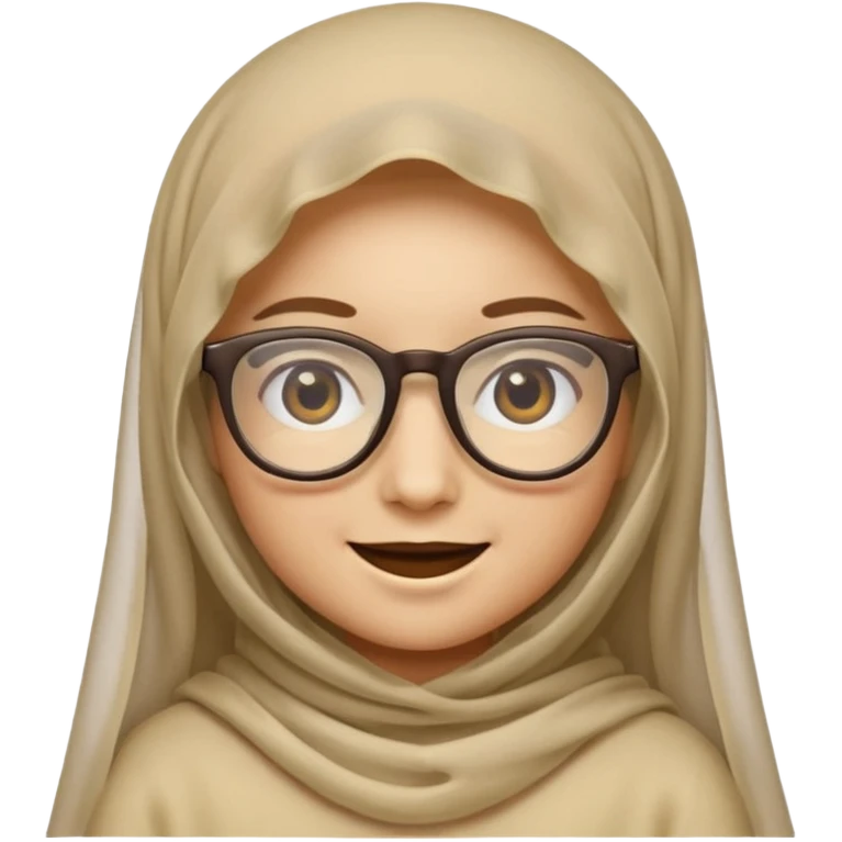 A veiled emoji wearing glasses emoji