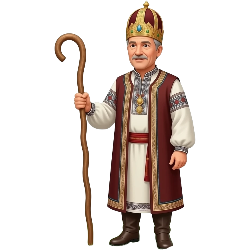 мужчина главарь общины стоит на грое перед другими людьми emoji